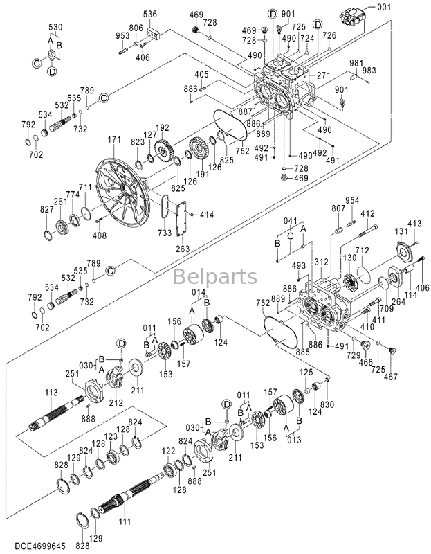 हिताची ZX470LC-5B ZX470LCH-5B मुख्य हाइड्रोलिक पंप 4699645 फिट खुदाई करने वाले हिस्से BELPARTS