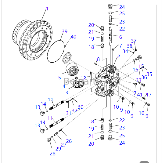 कोमात्सु PC300-7 PC400-7 PC400-7E0 PC400LC-8 PC400-8 PC450-7 PC450-7E0 PC450-8 PC550LC-8 खुदाई के लिए 706-8J-01012 ट्रैवल मोटर
