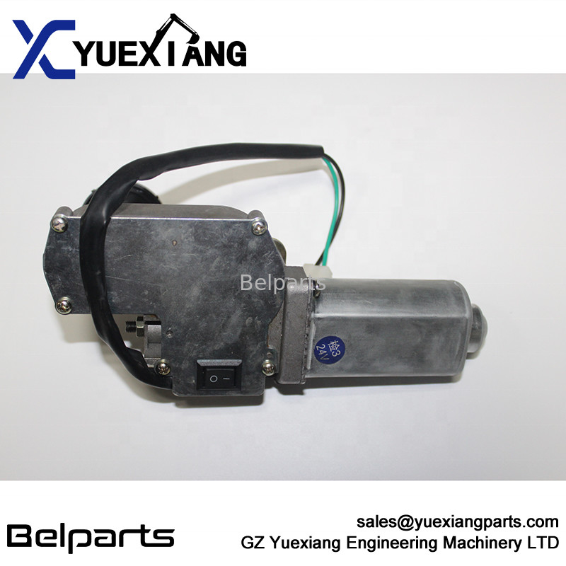 SH120-3 SH100-3 SH200-3 SH200A3 SH200 के लिए खुदाई इलेक्ट्रिक पार्ट विंडस्क्रीन 24V रेन असेंबली वाइपर मोटर
